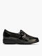 Patent Leather Women's Moccasins in Black Color