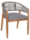 Outdoor-Sessel Hölzernes Navan Natural - Grey mit Kissen 4Stück 59x58x76εκ.