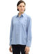 Long Sleeve Women's Corduroy Shirt Light Blue