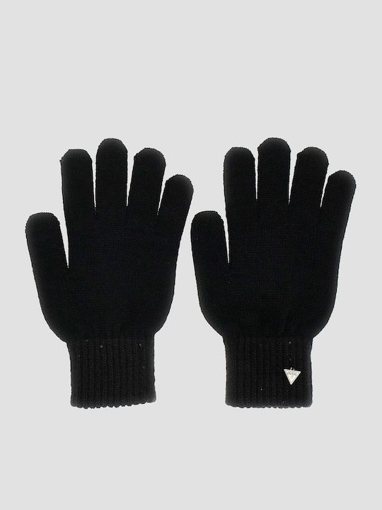 Guess Unisex Knitted Gloves Black