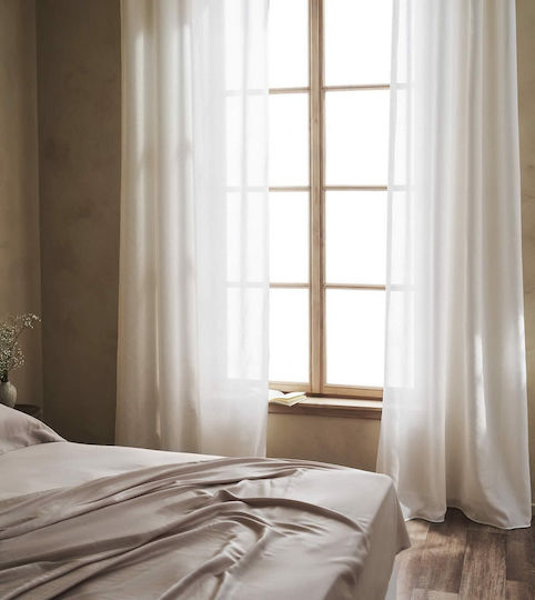 Gofis Home Κουρτίνα με Τρέσα Maisy Λευκή 140x280εκ.