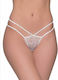 Milena by Paris Damentasche Sexy Zeichenfolge mit Spitze Beigetöne