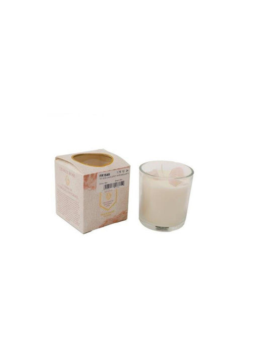 Candle Glass 7x7.5cm Rosequartz Plastona