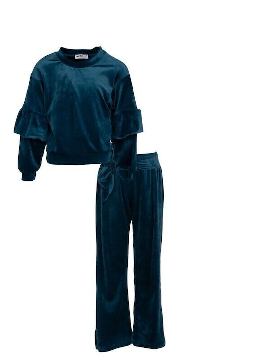 Nek Kids Wear Kids Sweatpants Set Petrol Blue Nek Kids Wear Kids Sweatpants Set Petrol Blue