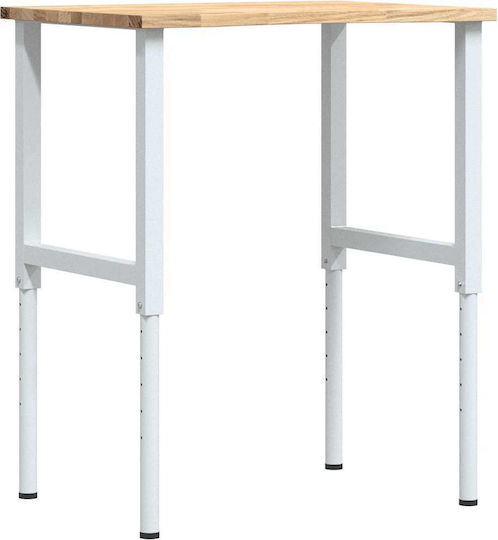 Vidaxl Banc de lucru 80x60x71.5-98 cm Lemn de stejar masiv Maro