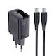 Acefast Φορτιστής GaN με Θύρα USB-C και Καλώδιο USB-C - USB-C 20W Power Delivery Μαύρος (A82)