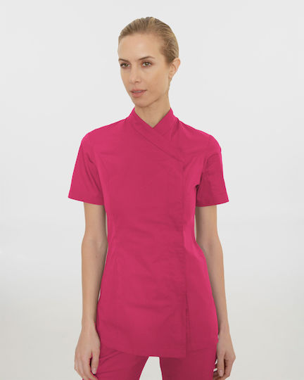 Ayo Coat Chef Female Fuchsia with Short Sleeve