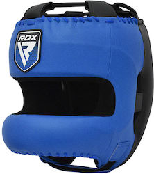 RDX Adult Full Face Boxing Headgear Leather Blue