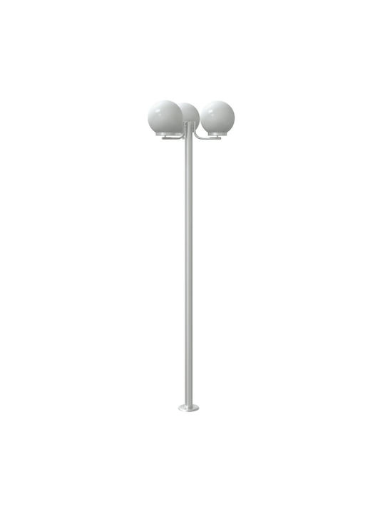 vidaXL Outdoor Floor Lamp Post 60W IP44 for E27 Socket Silver