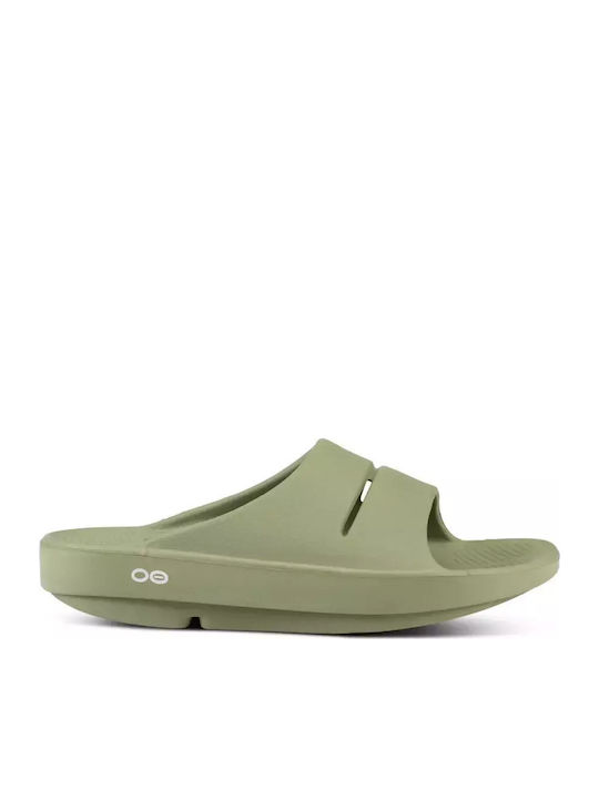 Oofos Ooahh Men's Green Slides