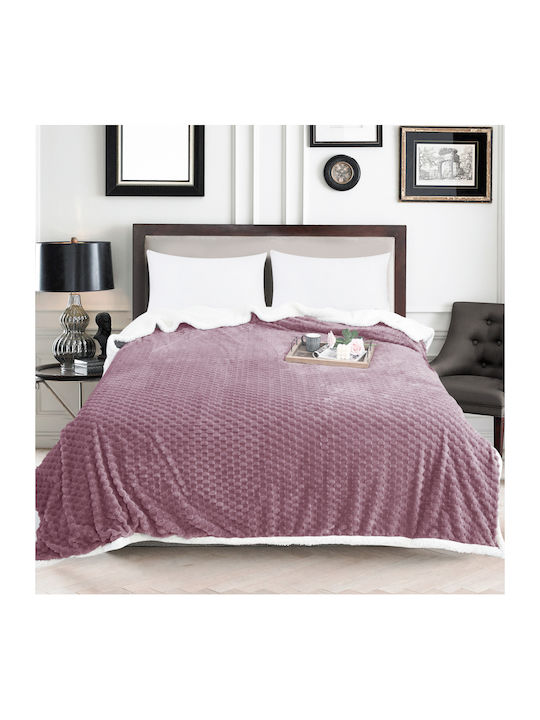 My Home Luxury Κουβέρτα Sherpa Υπέρδιπλη 220x240εκ. Λιλά