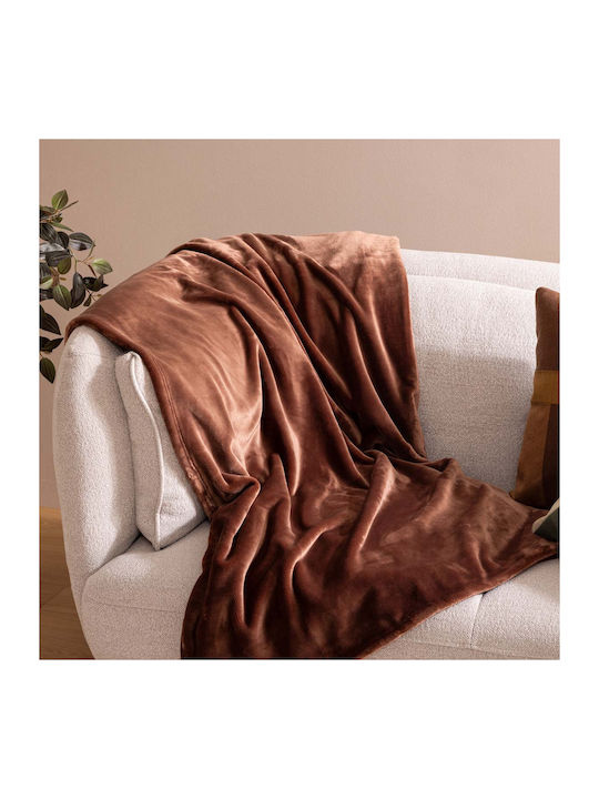 A-s Cuddly Κουβέρτα Fleece Καναπέ 130x180εκ. Marron