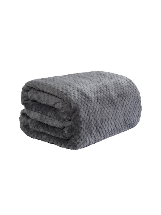 Astron Italy Ριχτάρι Πολυθρόνας Γούνινο 130x160εκ. Dark Grey 019752