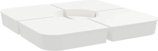 vidaXL Schirmständer aus Polypropylen White 100x100x11cm 4Stück