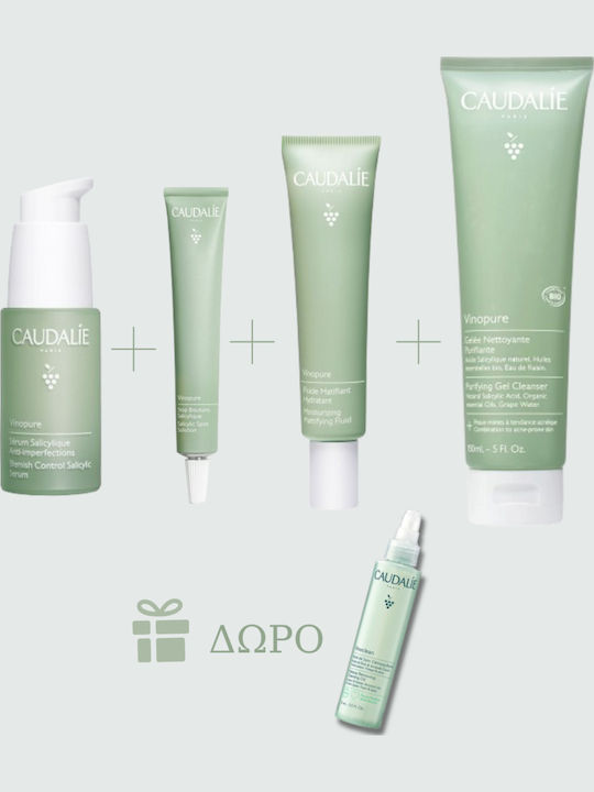 Caudalie Vinopure Σετ Περιποίησης για Κατά της Ακμής & Ενυδάτωση 4τμχ