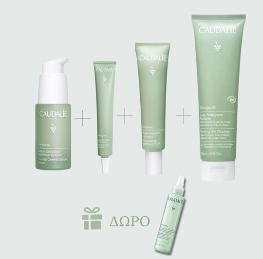 Caudalie Vinopure Комплект за грижа за кожата за Акне & Хидратация 4бр