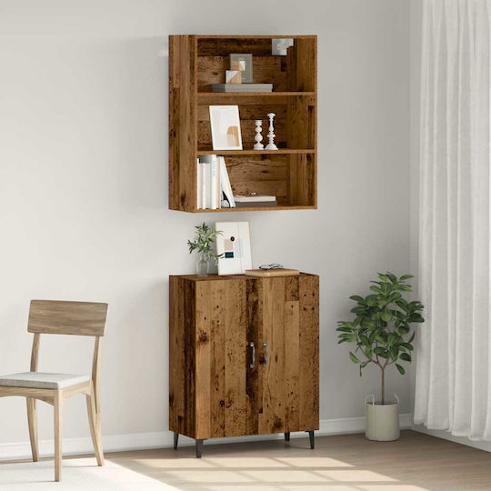 Bodenstehend Wohnzimmer Vitrine aus Spanplatte Coffee 69.5x34x180cm