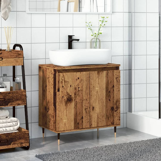 vidaXL Countertop without Sink L58xW33xH60cm Old Wood
