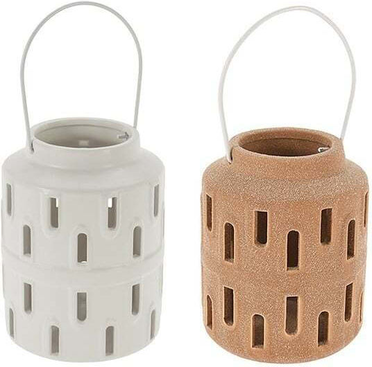 Zaros Laterne Set Braun 12.5x12.5x17cm 2Stück