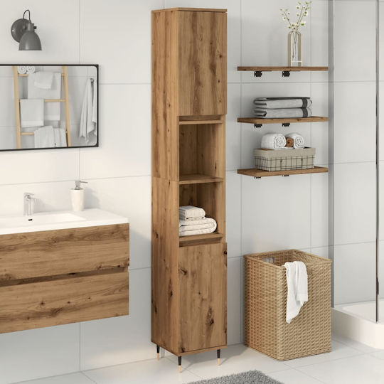 vidaXL Στήλη Μπάνιου Τοίχου Μ30xΒ30xΥ190cm Δρυς