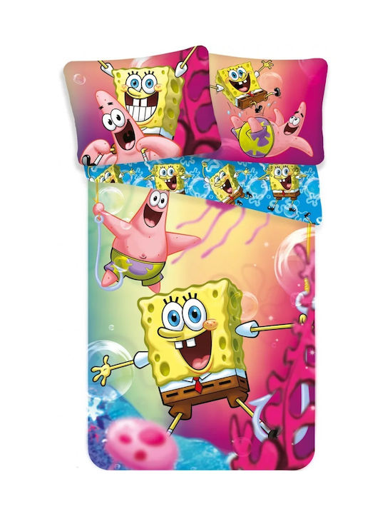 Set Kids Duvet Cover Single with Pillowcase Cotton Multicolored 140x200cm
