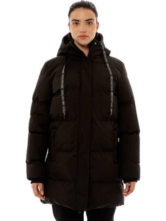 Lungă Jachetă de femei Puffer Negru