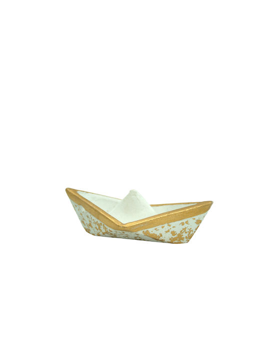 Makwedding Christmas Figure Ship Gold Length 4cm