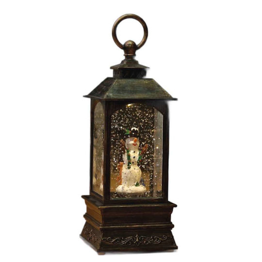 Ornament de Crăciun Lanternă cu Om de Zăpadă 10x10x27cm 1buc