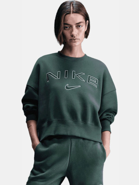 Nike Cropped Γυναικείο Φούτερ Πράσινο