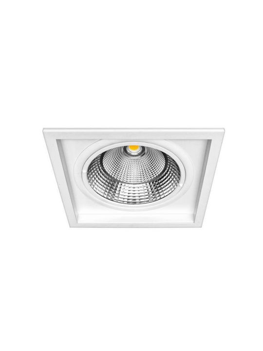 KT Lighting Χωνευτό Σποτ με Ενσωματωμένο LED και Θερμό Λευκό Φως Λευκό 1τμχ