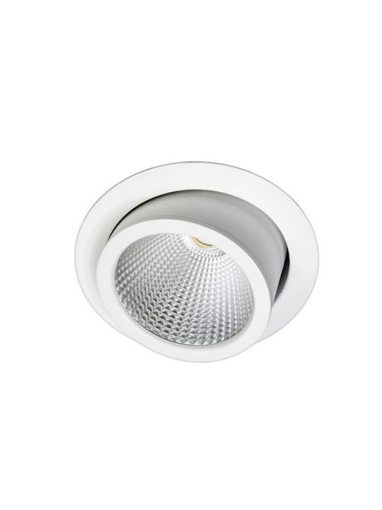 KT Lighting Χωνευτό Σποτ με Ενσωματωμένο LED και Θερμό Λευκό Φως Λευκό 1τμχ