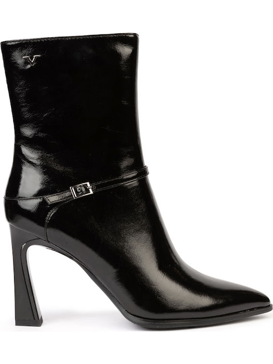 Leder Stiefeletten Damen Schwarz