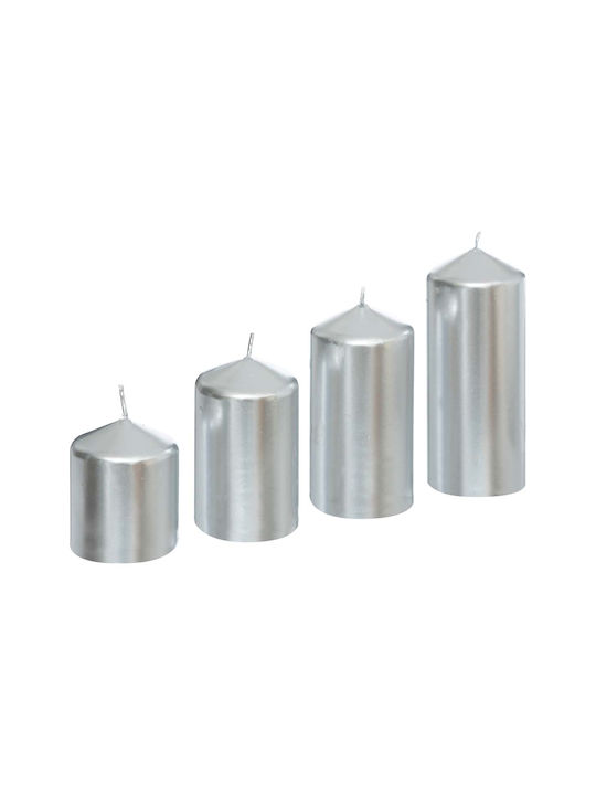 Christmas Silver Candle 4pcs