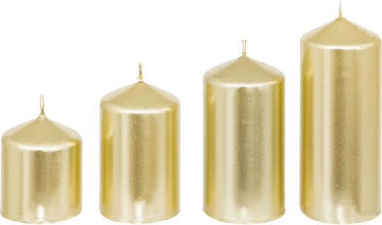 Crăciun Lumânare Auriu 5cm. 4buc