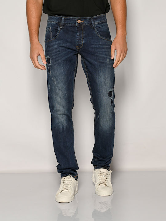 Herren Jeanshosen Elastisches Slim Fit Blau