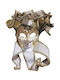 Carnival Mask Full Face Venetian Harlequin With Gold Details Gold