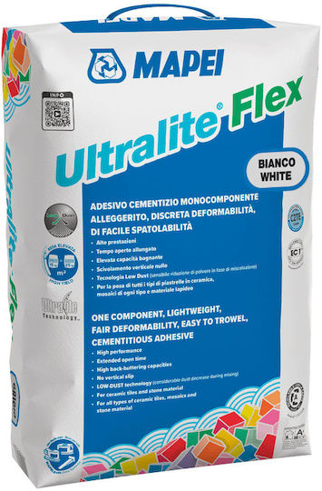 Mapei Ultralite Flex Tile Adhesive White 15kg