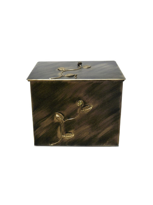 GTMED Metallic Box Wood Storage 63x54x44cm Black