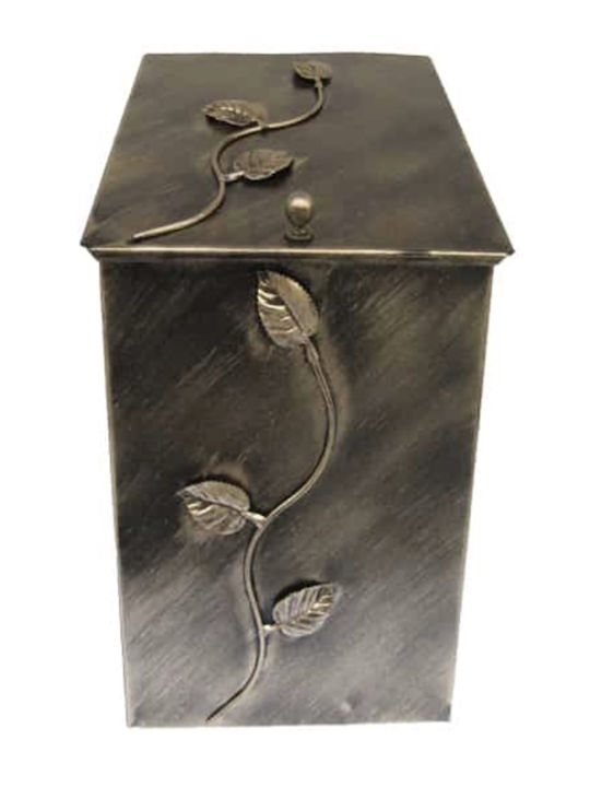 GTMED Metallic Box Wood Storage 32x50x40cm Brown