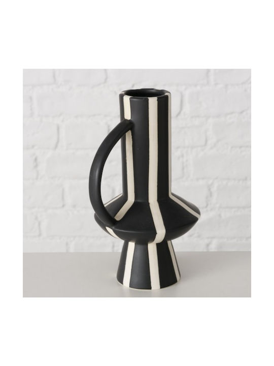 Pamara Dekorative Porzellanvase Weiß Schwarz 20 cm