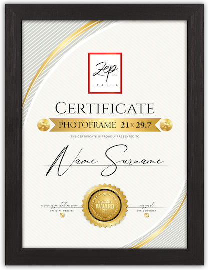 Κορνίζα Zep Certificate 21x29.7 Μαύρη Κορνίζα Zep Certificate 21x29.7 Μαύρη