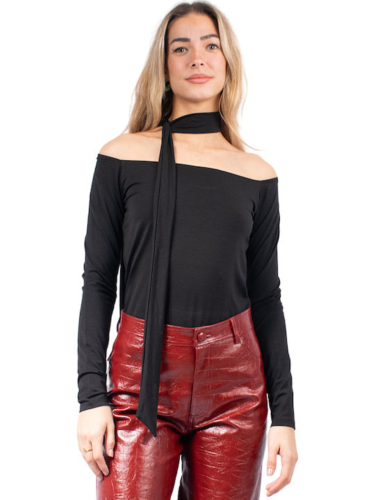 Damen Bluse mit 3/4 Ärmel Black Black