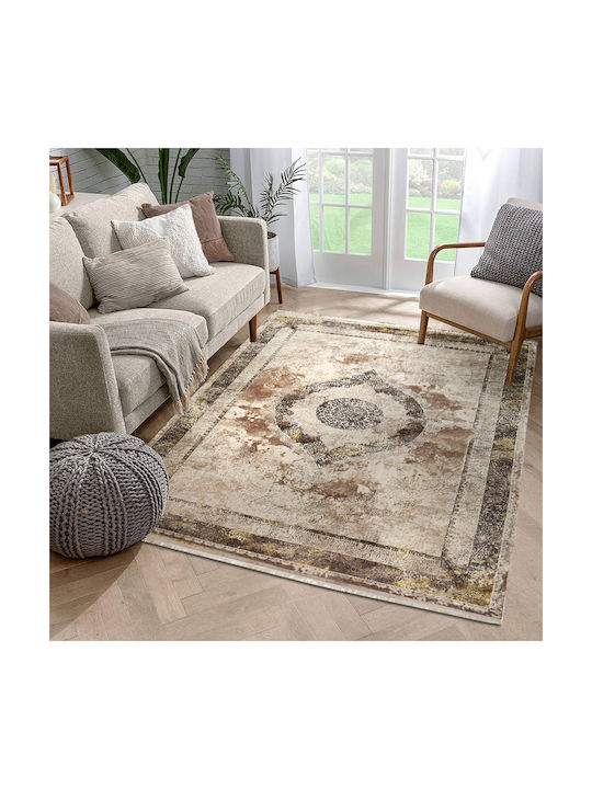 Saray Home Χαλί Ορθογώνιο με Κρόσια Καφέ 200x290cm
