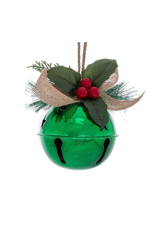 Hanging Bell Ornament Metallic Green