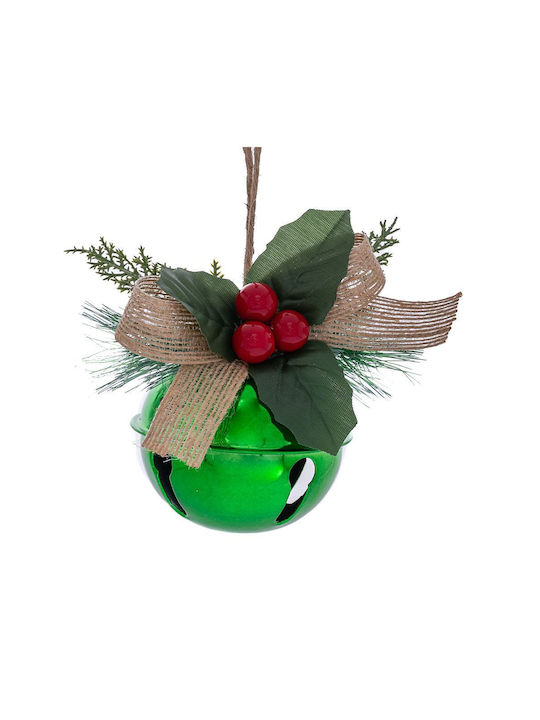 Hanging Bell Ornament Metallic Green