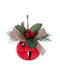 Hanging Bell Ornament Metallic Red