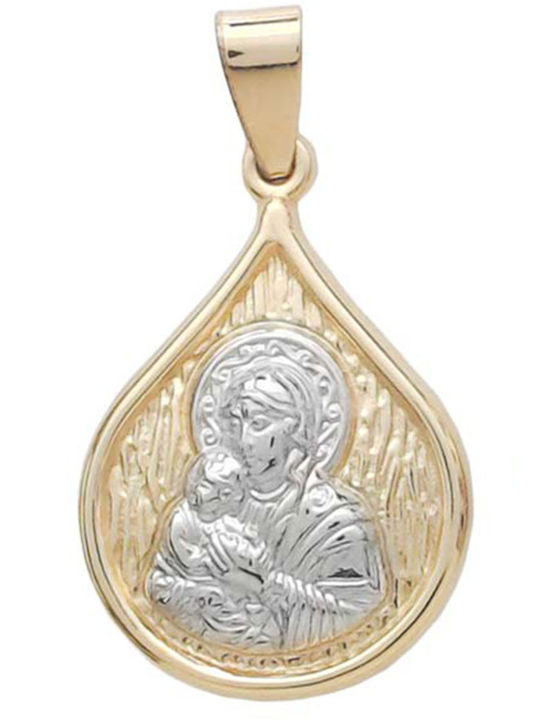 Goldjewels Halskette Amulett Göttliche Mutter aus Gold 14K