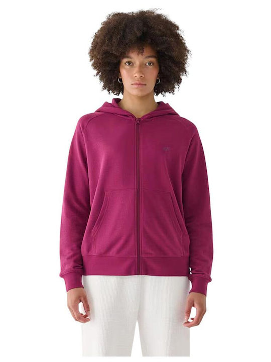 4F Women's Sweatshirt Jacket Hooded Purple
