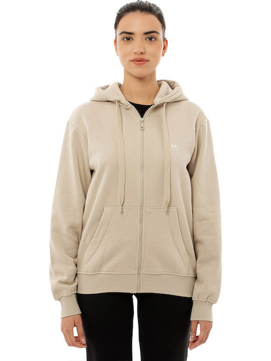 Be:Nation Women's Sweatshirt Jacket Hooded Beige