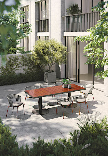 Outdoor-Stuhl Aluminium Onda Terracotta 60x60x68εκ.